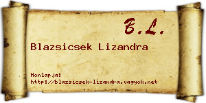 Blazsicsek Lizandra névjegykártya